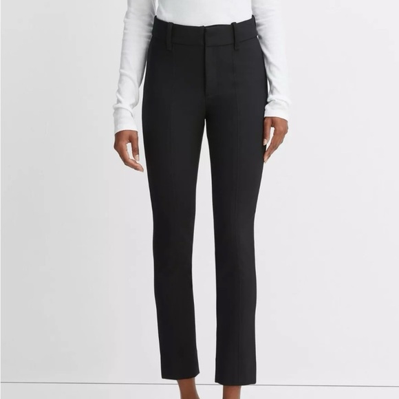 Vince High Rise Cigarette Pant Black Crop Workwear Professional Pants - Picture 1 of 11